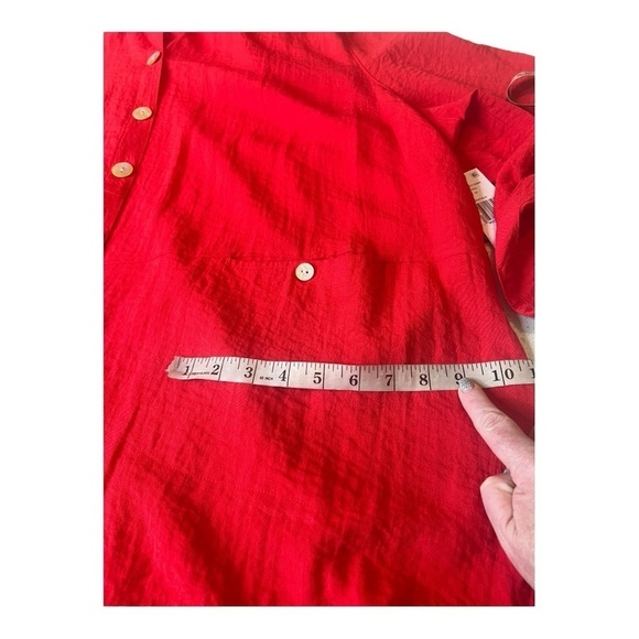 JOHN MARK Red Asymmetrical Stand Up Collar Tunic Shacket Womens Size 3X NEW - Picture 15 of 16